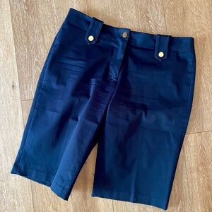 Tory Burch Navy Low Rise Bermuda Shorts